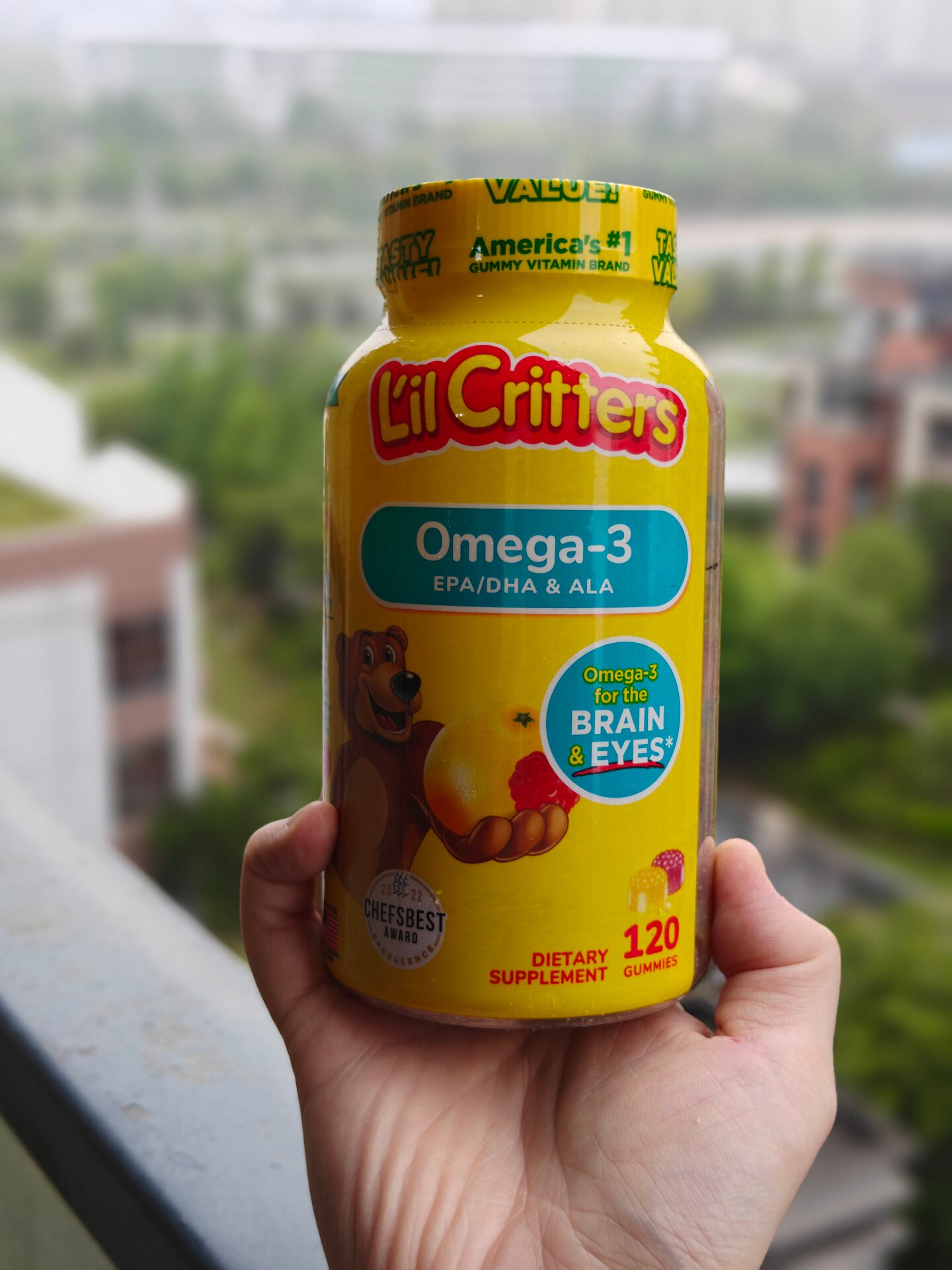 现货美国直购L&rsquo;il Critters儿童DHA Omega3小熊鱼油软糖120粒