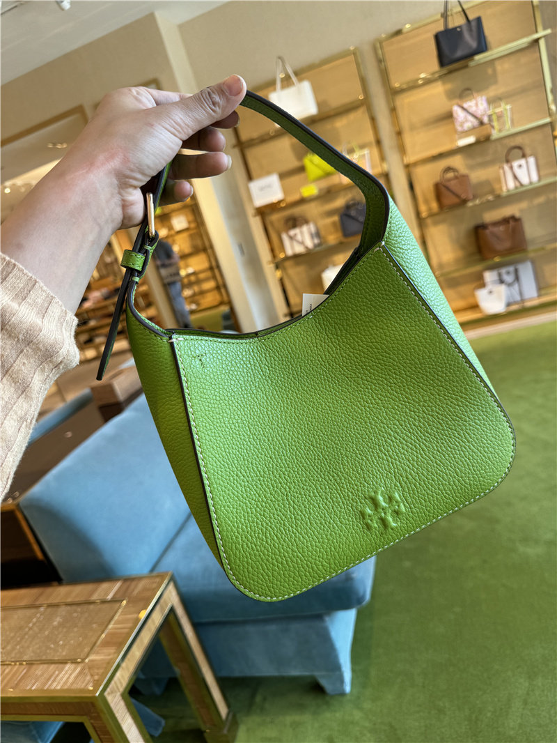 美国直邮Tory Burch Thea女包荔枝纹牛皮水桶菜篮子包单肩斜挎包