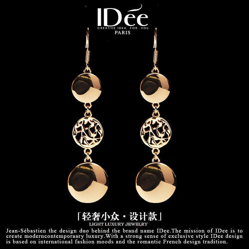 法国IDee枝蔓圈圈耳环女法式时尚耳钉轻奢耳坠小众设计感高档饰品