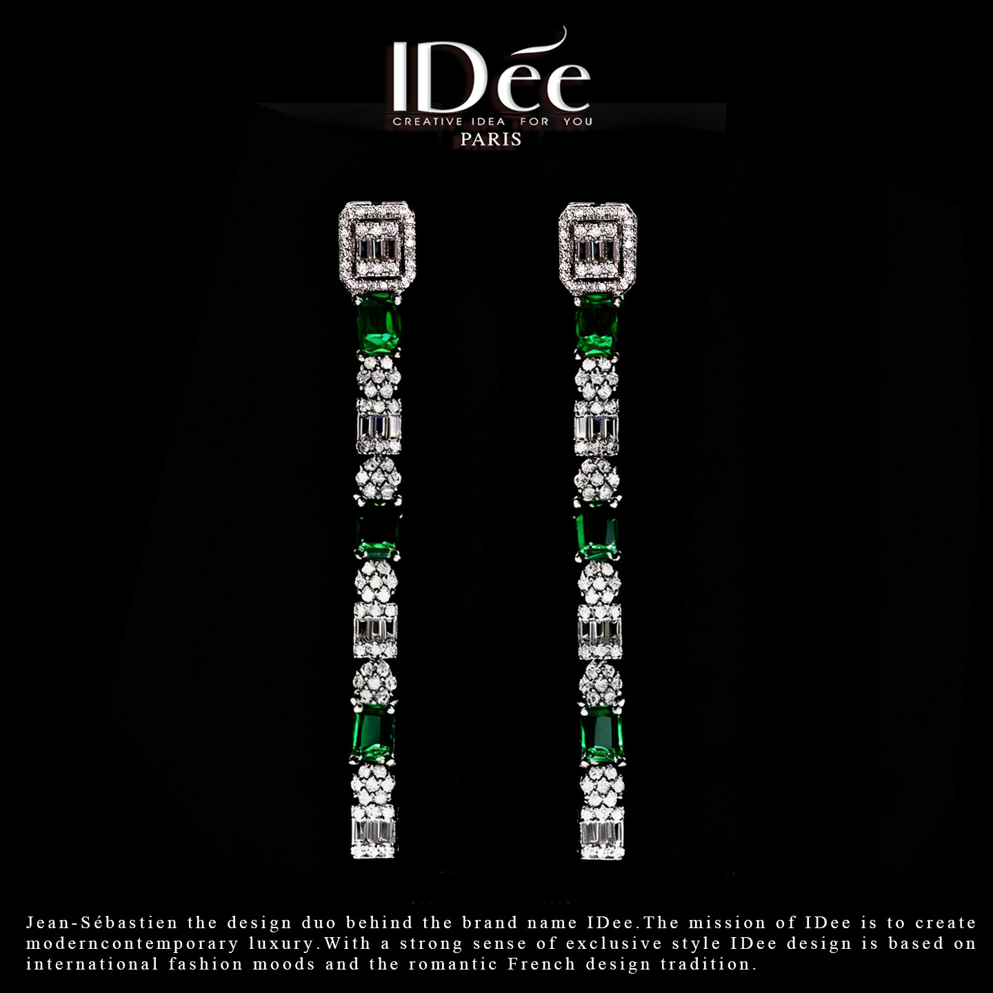 法国IDee叠翠系列耳钉女