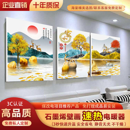 石墨烯碳晶墙暖壁画取暖器壁挂电暖画电暖器家用节能暖气片电热板