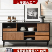 北欧烤漆餐边柜复古拼色储物柜门厅入户玄关柜客厅电视柜茶几斗柜