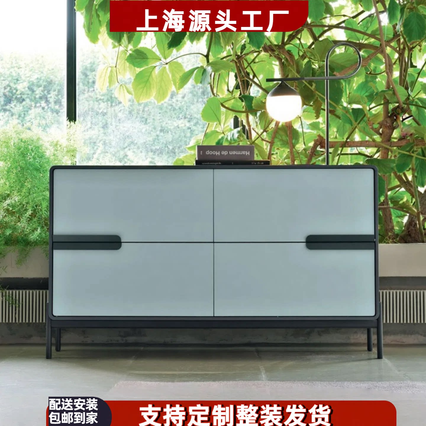 新品钢琴烤漆餐边柜网红艺术玄关柜现代简约多功能茶水储物柜整装