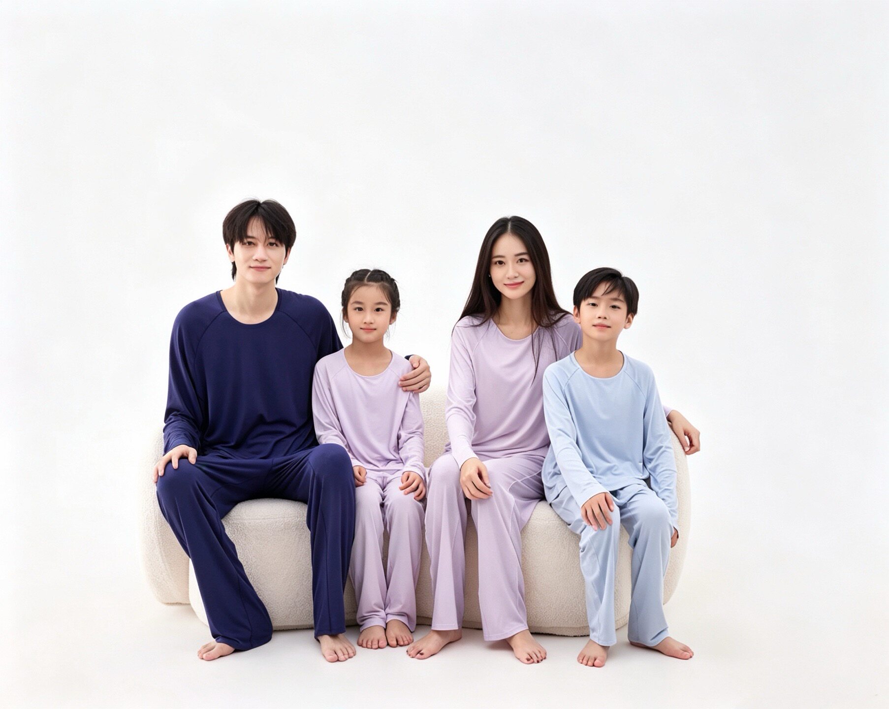 深睡睡衣套装长裤长袖男童女童高端舒适柔软