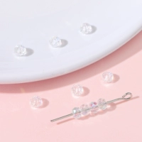 ❥Хит продаж 11 # круглые и плоские бусины | бусины стеклянные хрустальные 4х3мм, диаметр отверстия около 1мм, цвет белый AB, примерно 30 шт./пакет