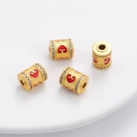 39 # золото | Медный песок, золотые капли, масляные резные алмазные бусины-проставки, бусины-бочонки, 8x10 мм, диаметр отверстия около 2,5 мм 1 шт./упак.