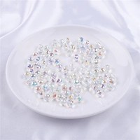 25 # капля воды | стекло хрусталь 9х8мм, апертура около 1мм, белое AB, около 10 шт./упак.