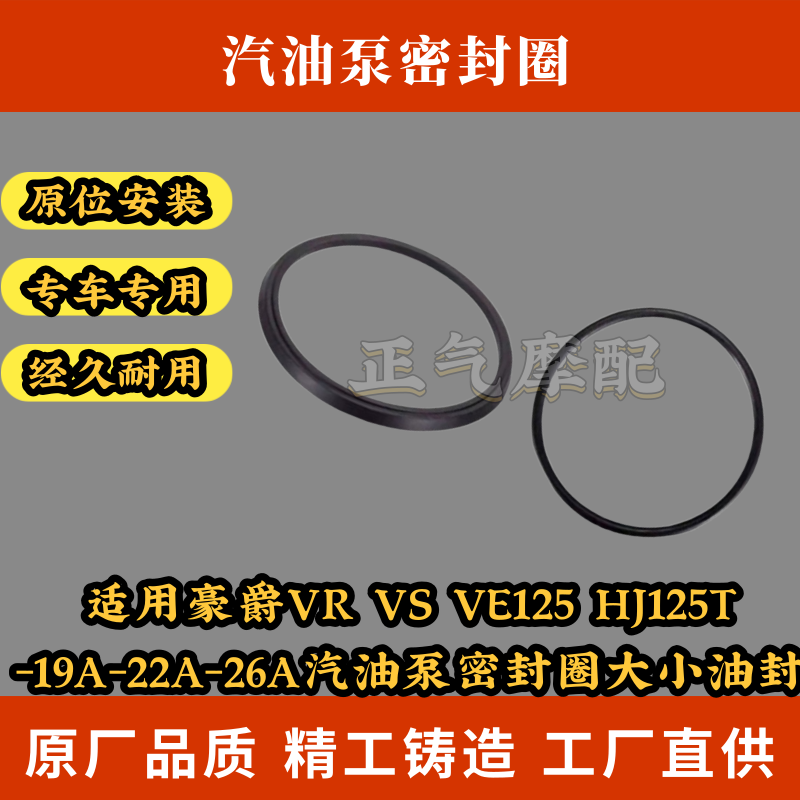 适用豪爵VR VS VE125 HJ125T-19A-22A-26A汽油泵密封圈大小油封