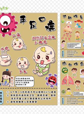幼儿园走廊环创墙贴画传染病预防