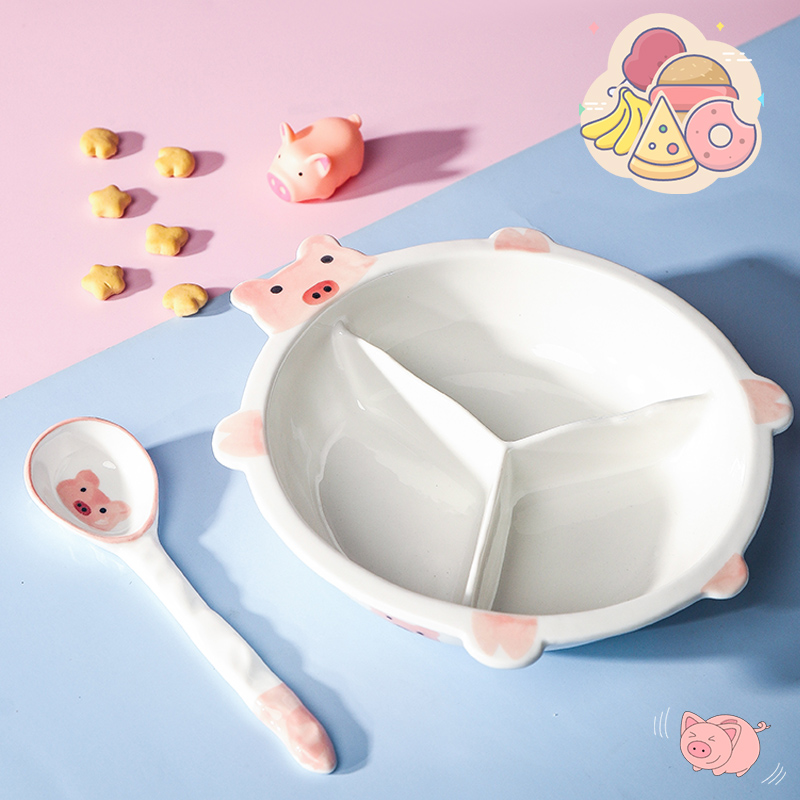 7英寸陶瓷釉下彩卡通分格盘