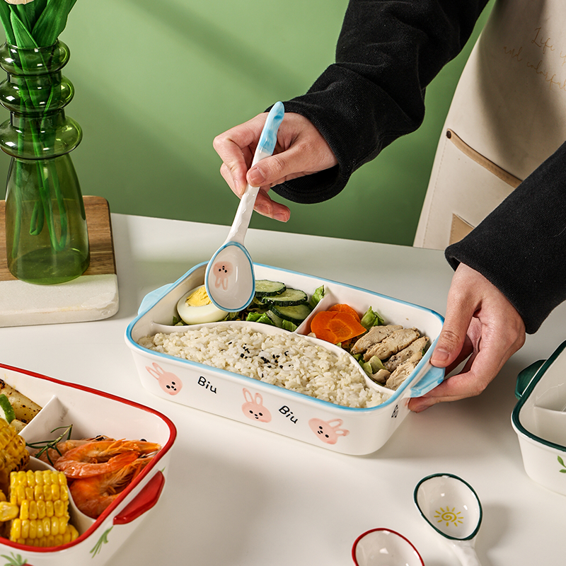 十英寸釉下彩陶瓷分格餐盘