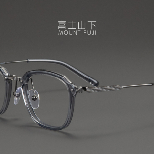 日月如梭 日本超轻纯钛女大脸显瘦近视气质复古潮 眼镜框镜架男款