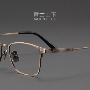 八面玲珑 日本超轻纯钛大脸显瘦近视文艺复古气质 眼镜框镜架男款