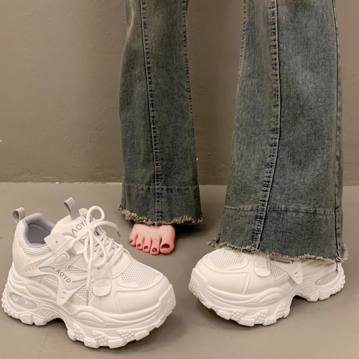 松糕厚底老爹鞋女小个子增高超火