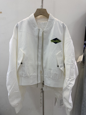 More有熊2576春新款酷感街头风宽松字母刺绣棒球服外套夹克