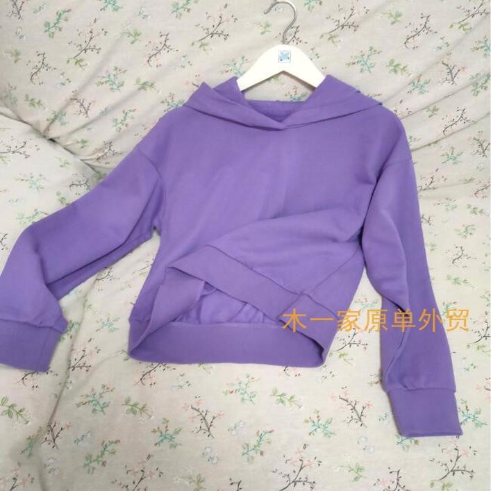 国内单 春秋季连帽紫色女式卫衣  瑕疵品 满58元包邮  木一家原单