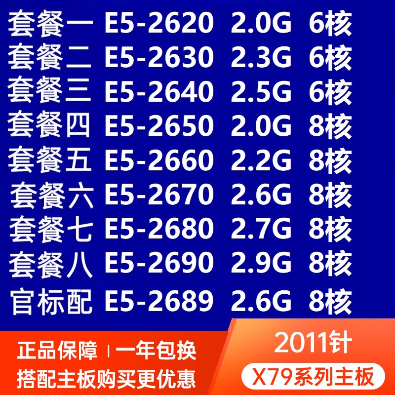 Intel/英特尔 E5-2690 2689 2670 2660 2640C2处理器CPU2011针X79 电脑硬件/显示器/电脑周边 CPU 原图主图