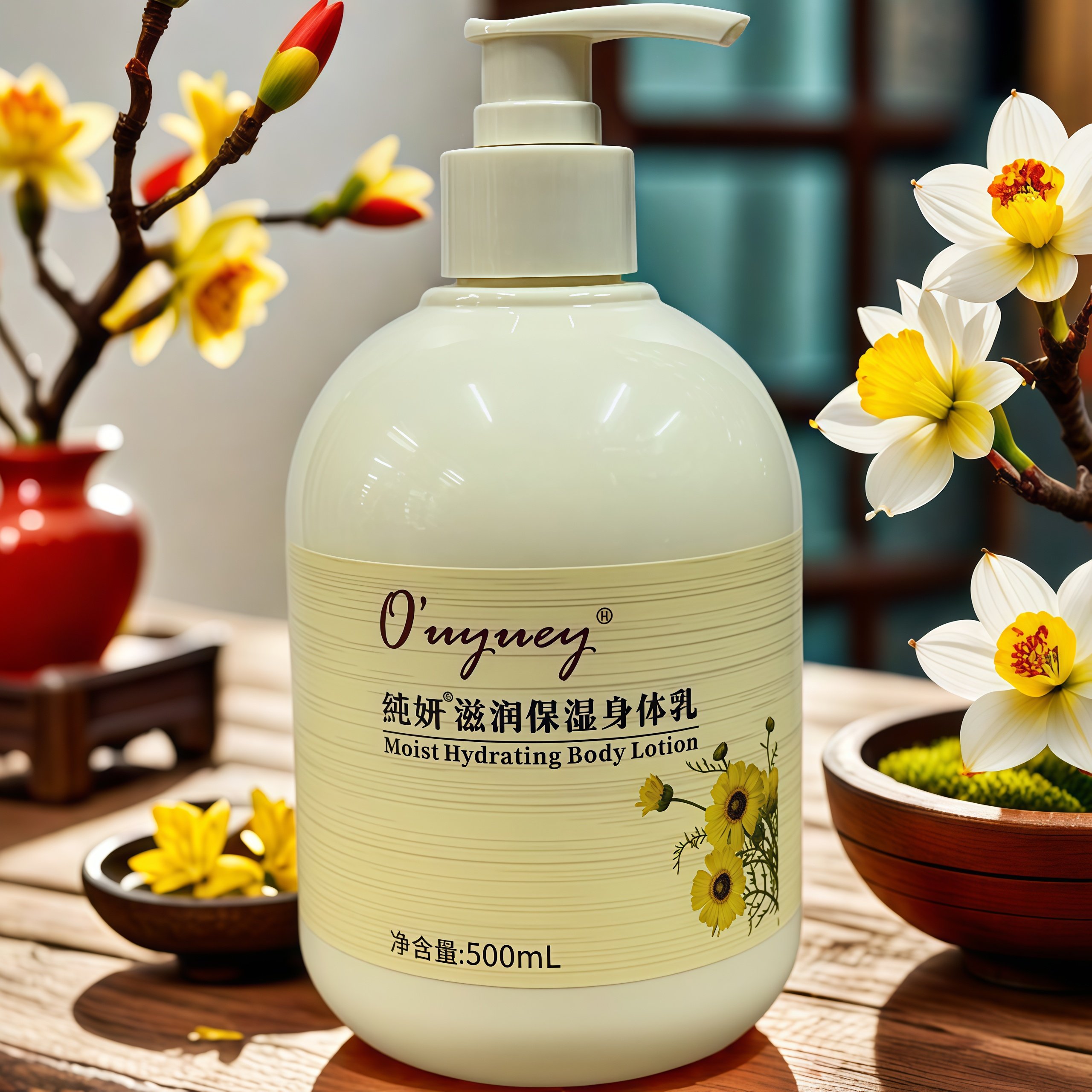 正品纯妍滋润保湿身体乳霜(牛奶香滋润)适用面部手部及全身500ml