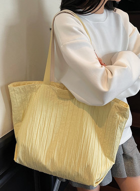 大容量帆布包包女休闲简约通勤托特包手提袋百搭学生上课单肩书包