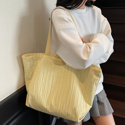 大容量帆布包包女休闲简约通勤托特包手提袋百搭学生上课单肩书包