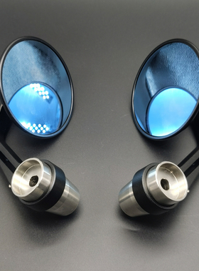 适用本田NS125LA CGX150 RX125 改装CNC圆形复古镜后视镜手把镜