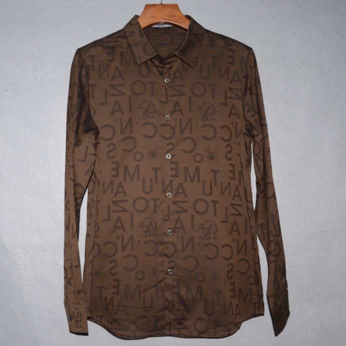 C男装春秋翻领长袖衬衫 时尚LOGO提花开胸衫 潮牌咖啡上班衬衣734,男装,衬衫,淘宝优惠券,粉丝福利购,淘宝优惠卷