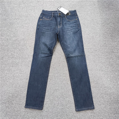 韩单拉链长裤猫须冬季牛仔裤