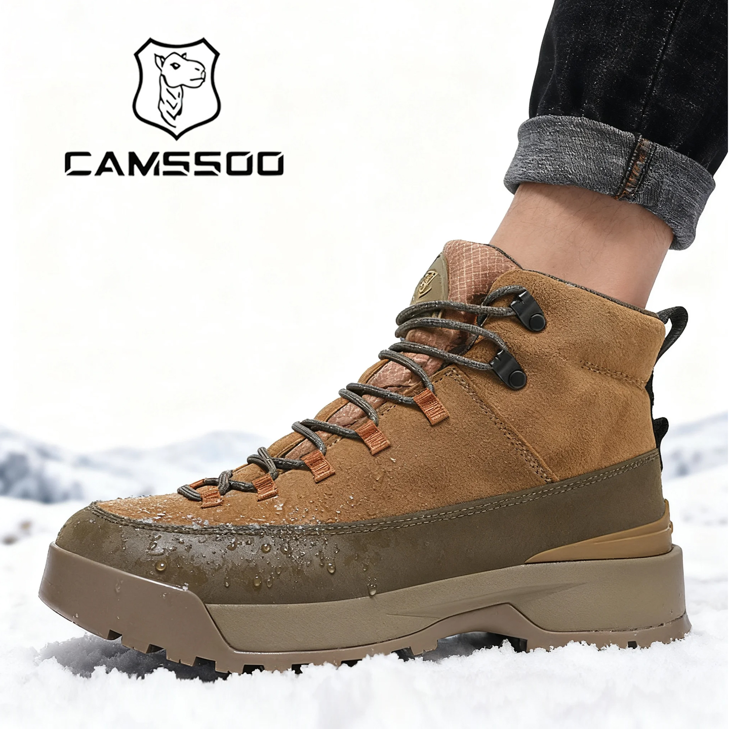 美骆世家雪地靴男女防水防滑保暖加绒加厚冬户外登山滑雪东北棉鞋