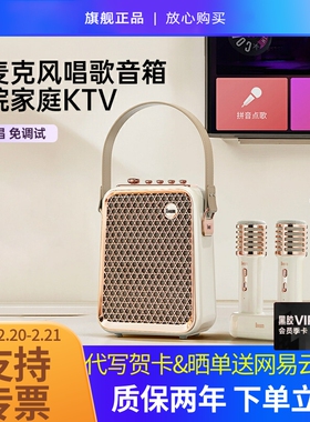 Divoom点音K歌音响蓝牙音箱唱歌话筒音响一体机麦克风家庭KTV套装