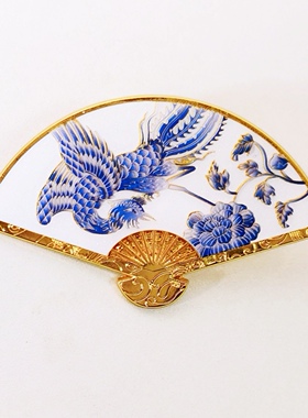 正品中国国家队凤舞九洲扇子徽章限量款金属胸针周边纪念收藏礼品