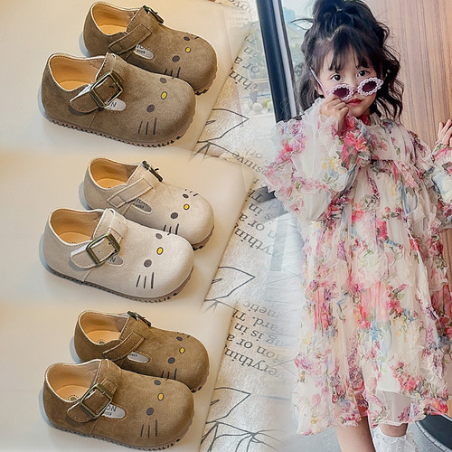 Kitty小猫2025春秋新款鞋子女童单鞋舒适软底豆豆鞋宝宝鞋勃肯鞋