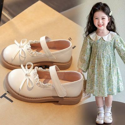 女童皮鞋2025新款儿童白色公主鞋子软底女孩单鞋配裙子黑色演出鞋