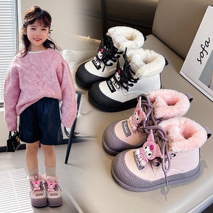 新款 鞋 儿童大棉鞋 加厚防水女宝宝秋冬款 加绒鞋 女童雪地靴2025冬季