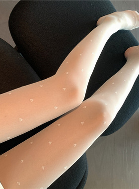 黑色美腿薄丝袜爱心打底裤袜女潮波点夏季新款连体袜子蝴蝶结