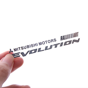 适用三菱帕杰罗翼神EVOLUTION薄金属车贴拉力艺叶子板侧标尾标贴