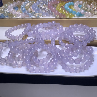 天然紫玉髓手串高冰高透紫玉髓紫气东来财运亨通仙女手串毕业级