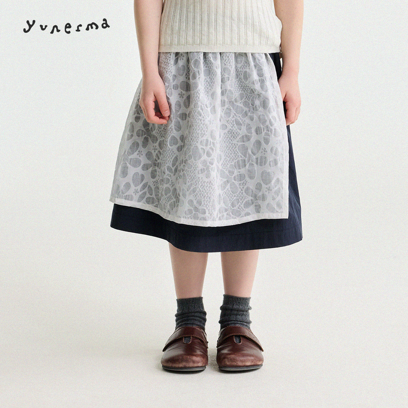 允儿妈女童夏季韩系镂空压花假两件半身裙宝宝时尚短裙儿童半裙潮