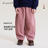 儿童长裤 宝宝2026春季 休闲裤 子允儿妈女童新款 潮 百搭泡泡灯芯绒裤