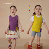 幼儿园宝宝糖果色贴布针织吊带允儿妈女童夏季 百搭背心儿童套头衫