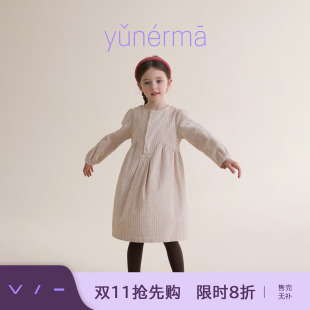 允儿妈女童2026新款法式条纹连衣裙儿童纯棉公主裙宝宝小众裙子潮