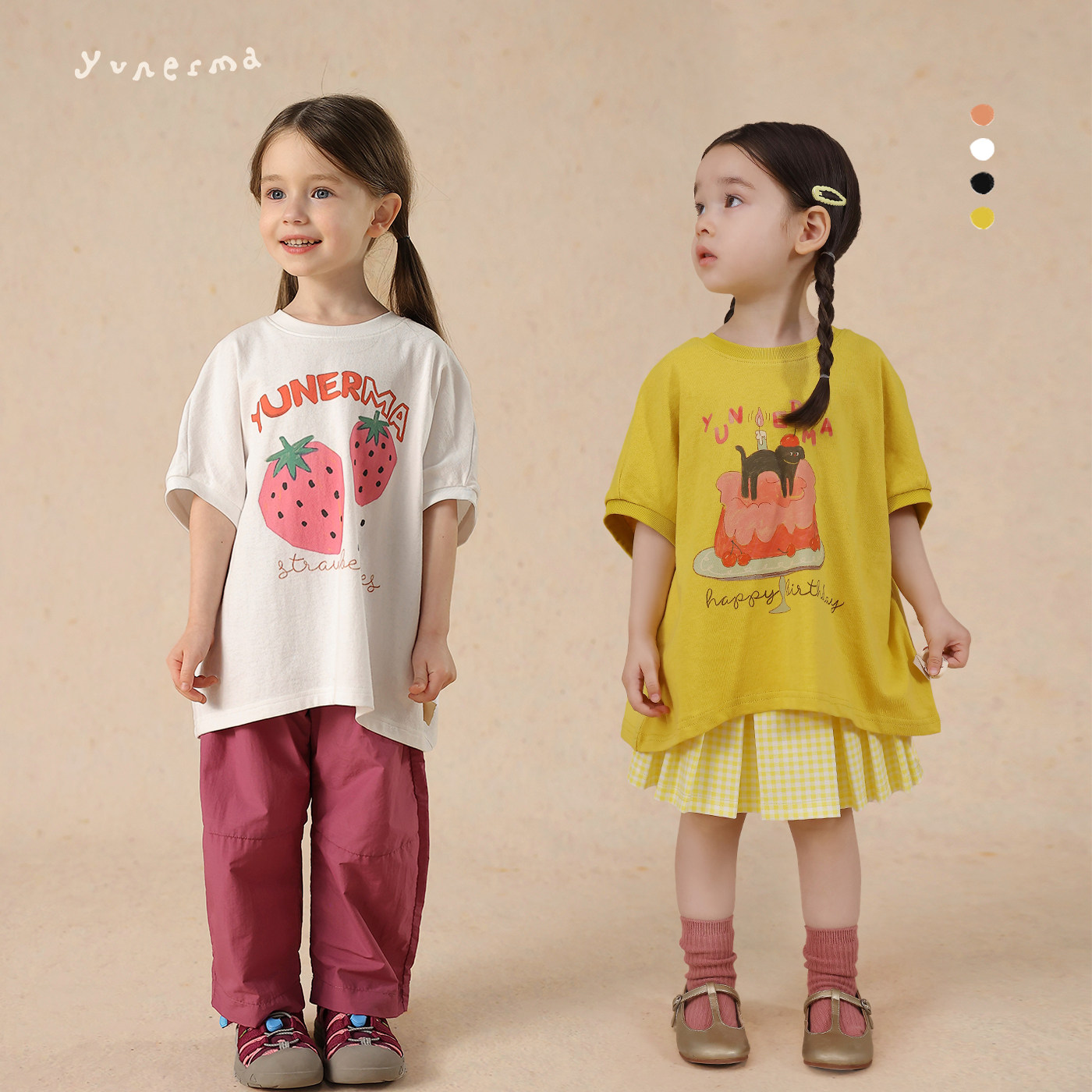 幼儿园宝宝夏季小众宽松纯棉短袖 允儿妈女童2025新款卡通T恤上衣,童装/婴儿装/亲子装,T恤,淘宝优惠券,粉丝福利购,淘宝优惠卷