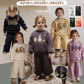 宝宝卫衣潮 允儿妈女童秋冬假两件加绒休闲裤 原创插画师合作款