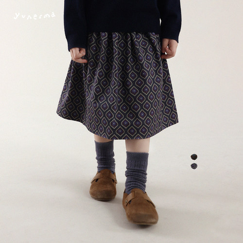 允儿妈女童冬季复古格子短裙半裙