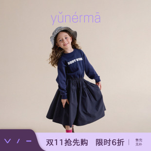 宝宝秋季日系卫衣拼接连衣裙允儿妈女童春秋时尚公主裙新款裙子潮