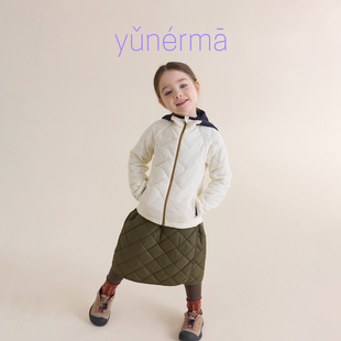 允儿妈女童冬季户外轻量拼色棉服儿童山系保暖内胆宝宝轻薄棉衣潮