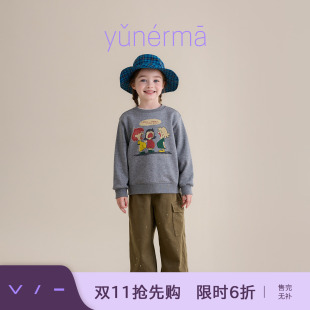 允儿妈女童2026新款美式复古卡通印花卫衣儿童春秋时尚长袖上衣潮