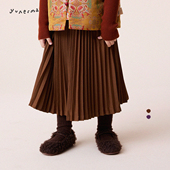 允儿妈女童秋冬气质百搭百褶半身裙儿童冬季 中长款 半裙宝宝裙子潮