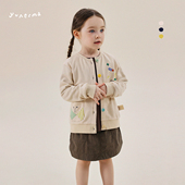 宝宝洋气外套儿童春秋上衣潮 几何贴布开衫 允儿妈女童2025春季 新款