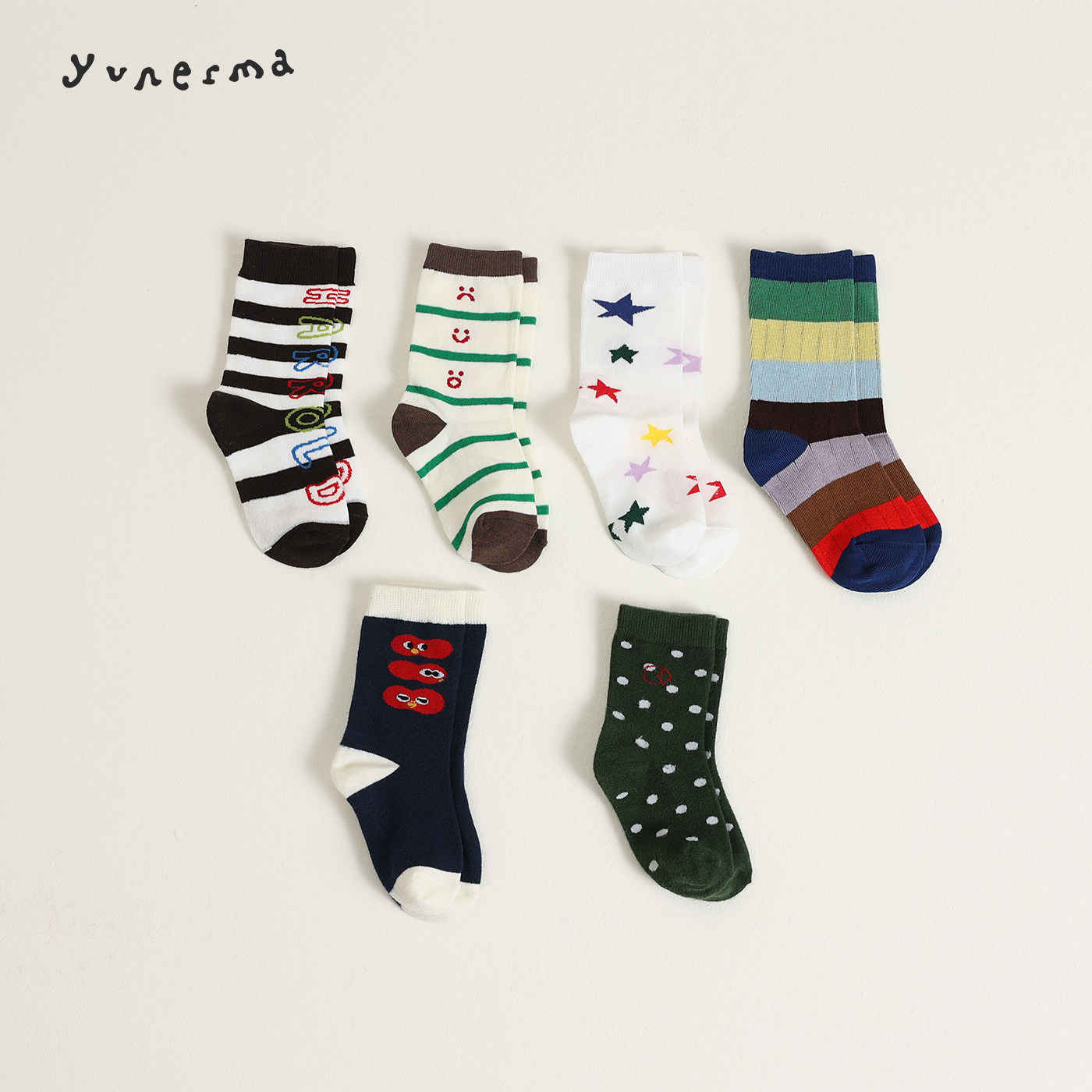 宝宝2026春夏新款趣味彩色短袜女童时尚棉袜儿童百搭卡通条纹袜子