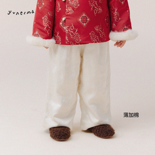 允儿妈女童国风加厚直筒裤棉裤